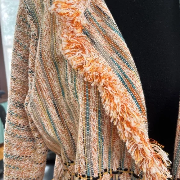 Chico's Orange and Blue Fringe Blazer - Picture 3 of 7